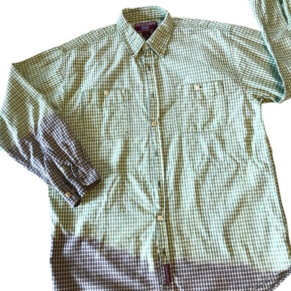 Upcycled Plaid Christmas Shirt, Plus Size: Bleached, Painted Holiday Graphics - Picture 11 of 12